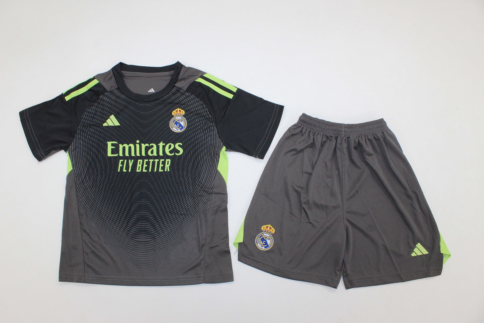 Kids-Real Madrid 25/26 GK Black/Green Soccer Jersey